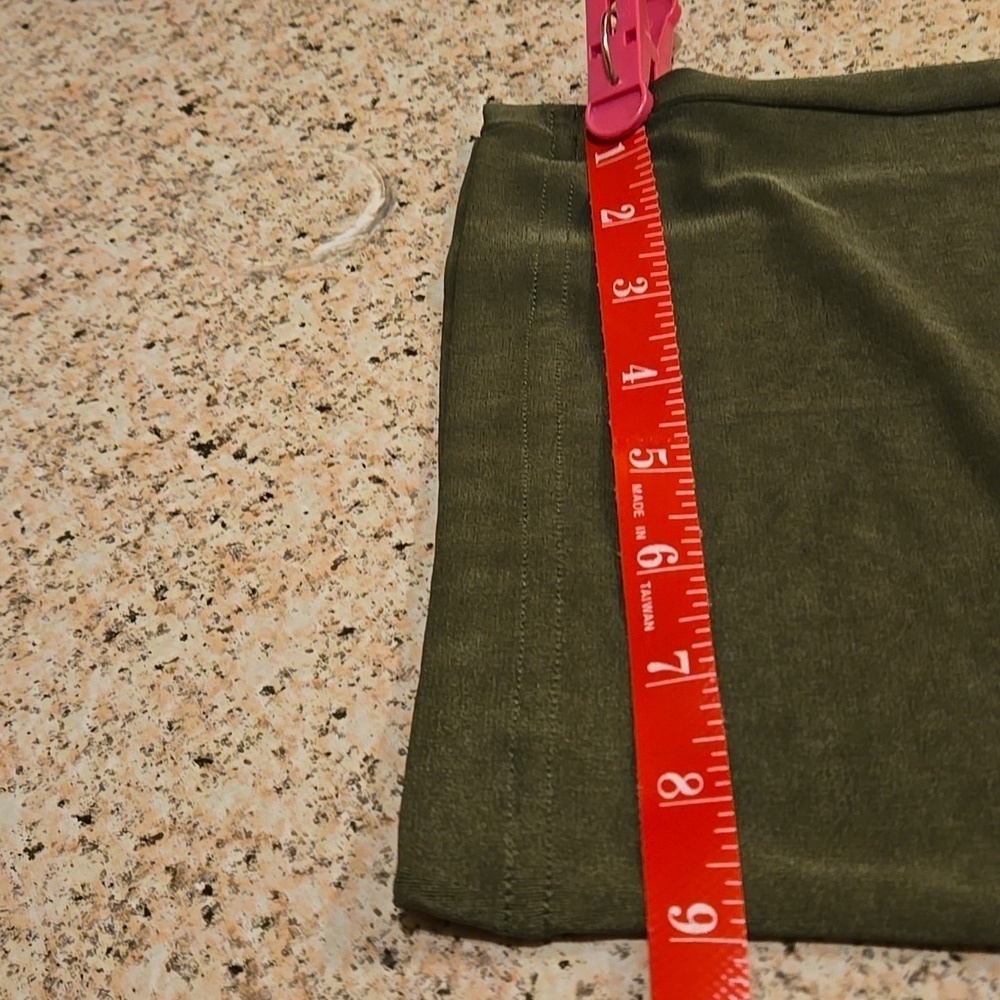 dB Line New York Olive Green Elastic Waist Pull on Pants Wide Leg Women size L - Picture 8 of 8